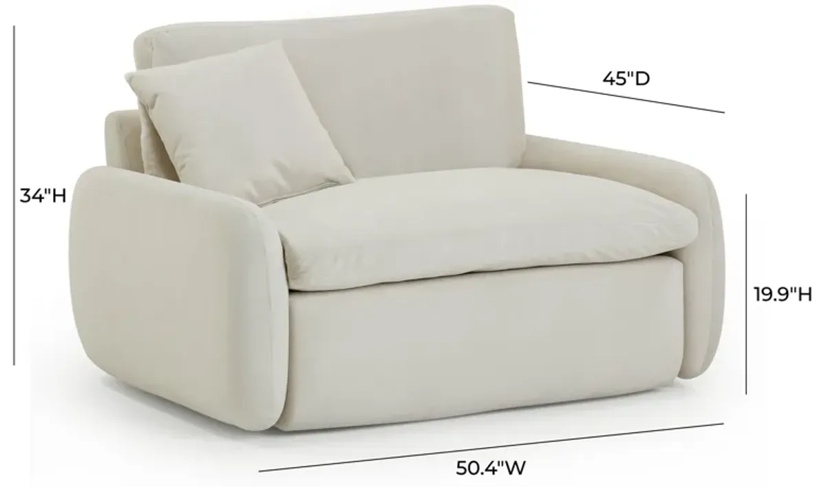 Rachelle Cream Velvet Lounge Chair