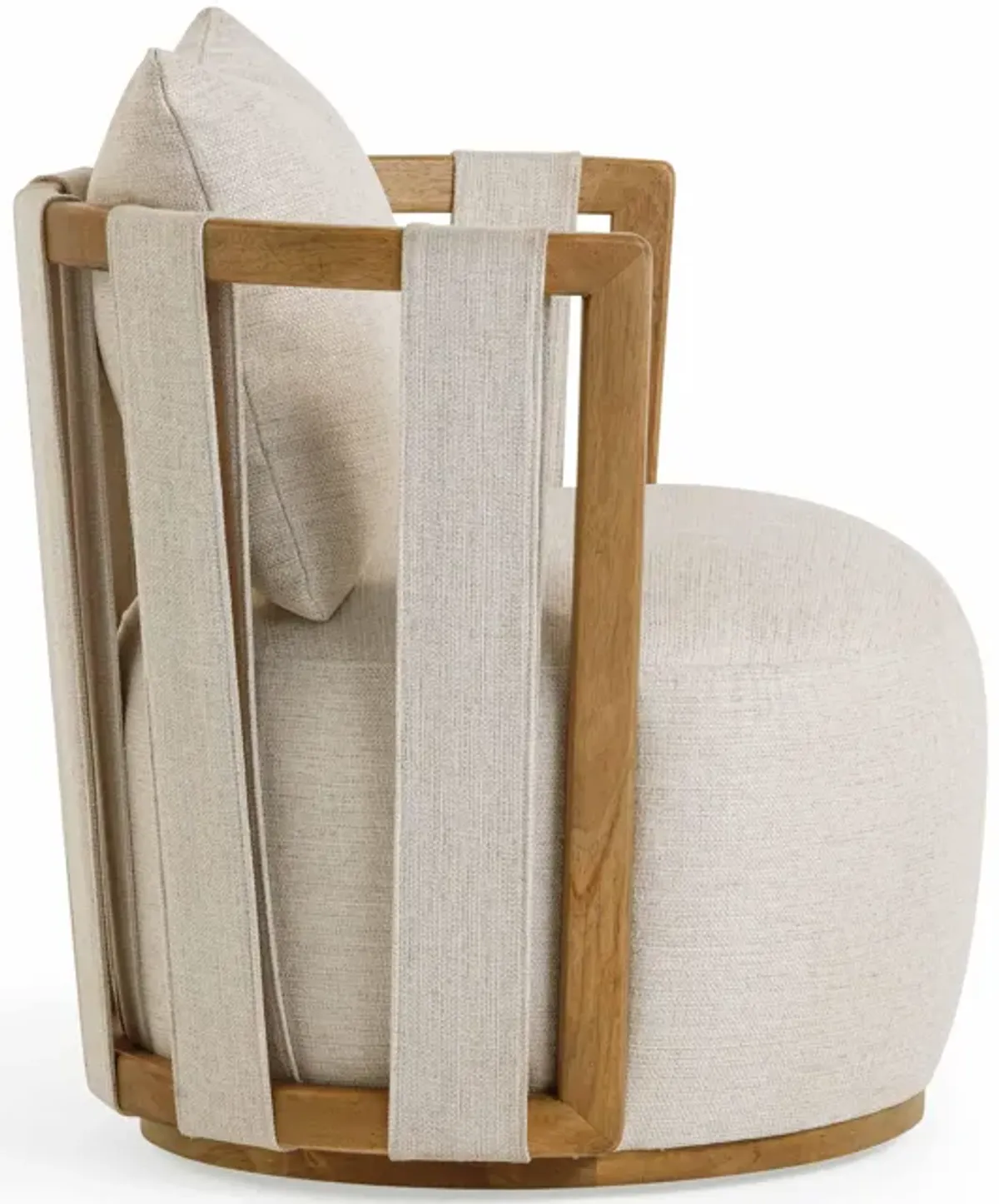 Paolo Cream Textured Weave Swivel Chair