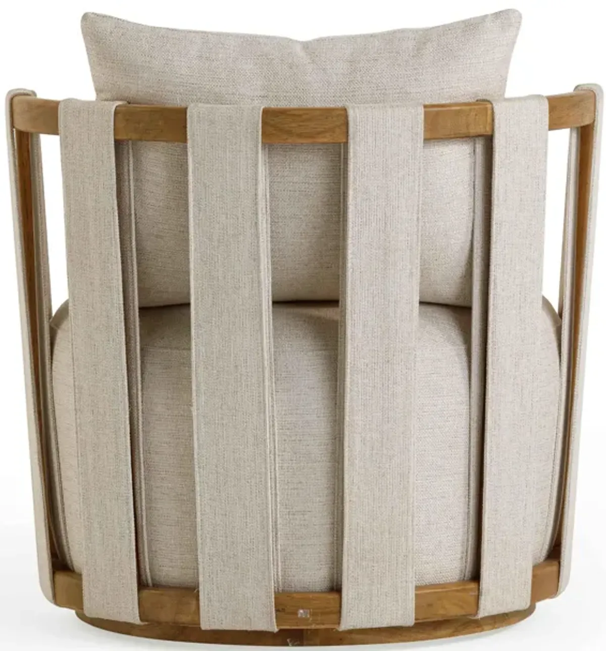 Paolo Cream Textured Weave Swivel Chair