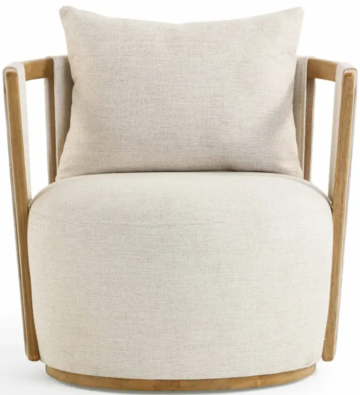 Paolo Cream Textured Weave Swivel Chair