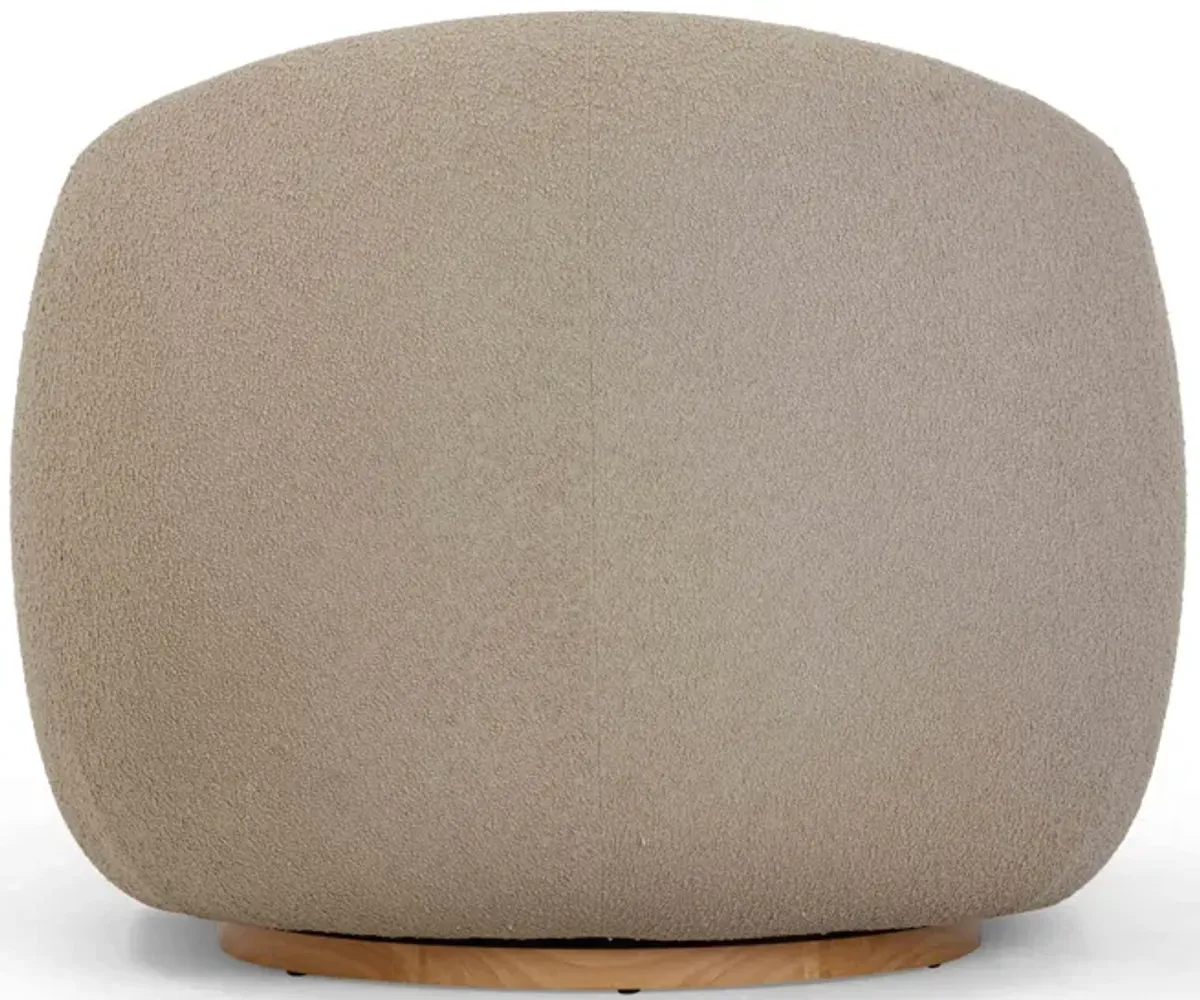 Judy Light Brown Boucle Swivel Chair