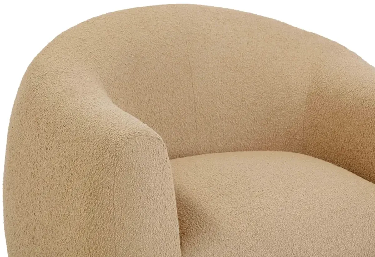 Judy Honey Boucle Swivel Chair