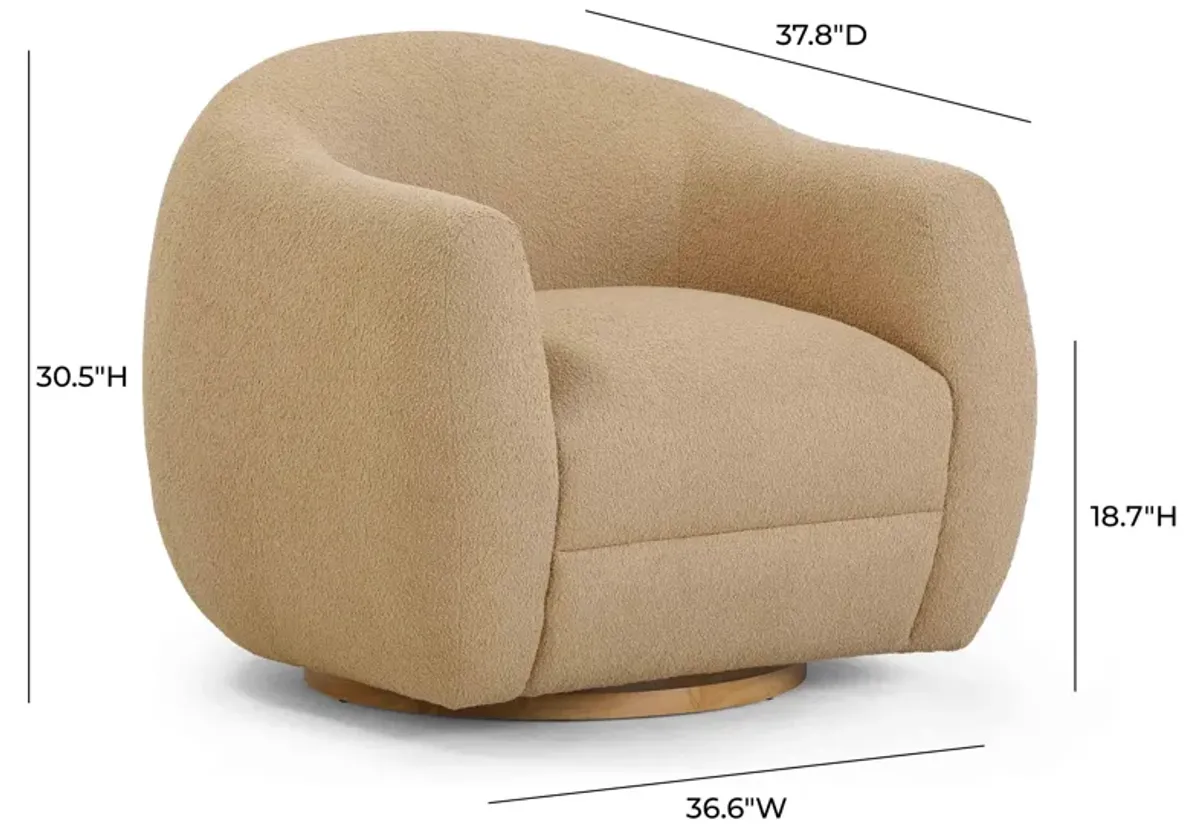 Judy Honey Boucle Swivel Chair