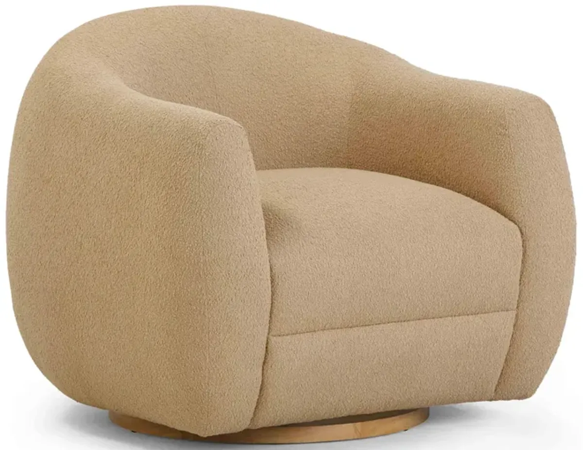 Judy Honey Boucle Swivel Chair