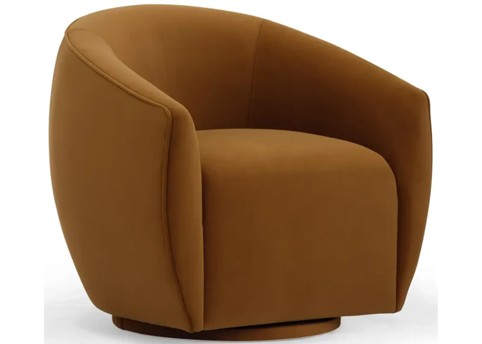 Jordan Cognac Velvet Swivel Chair