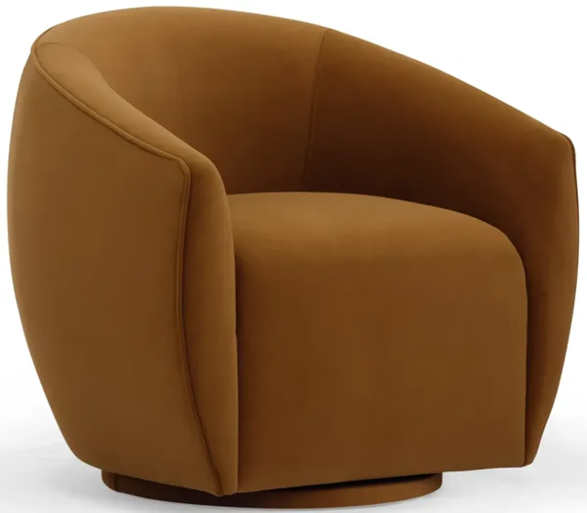 Jordan Cognac Velvet Swivel Chair