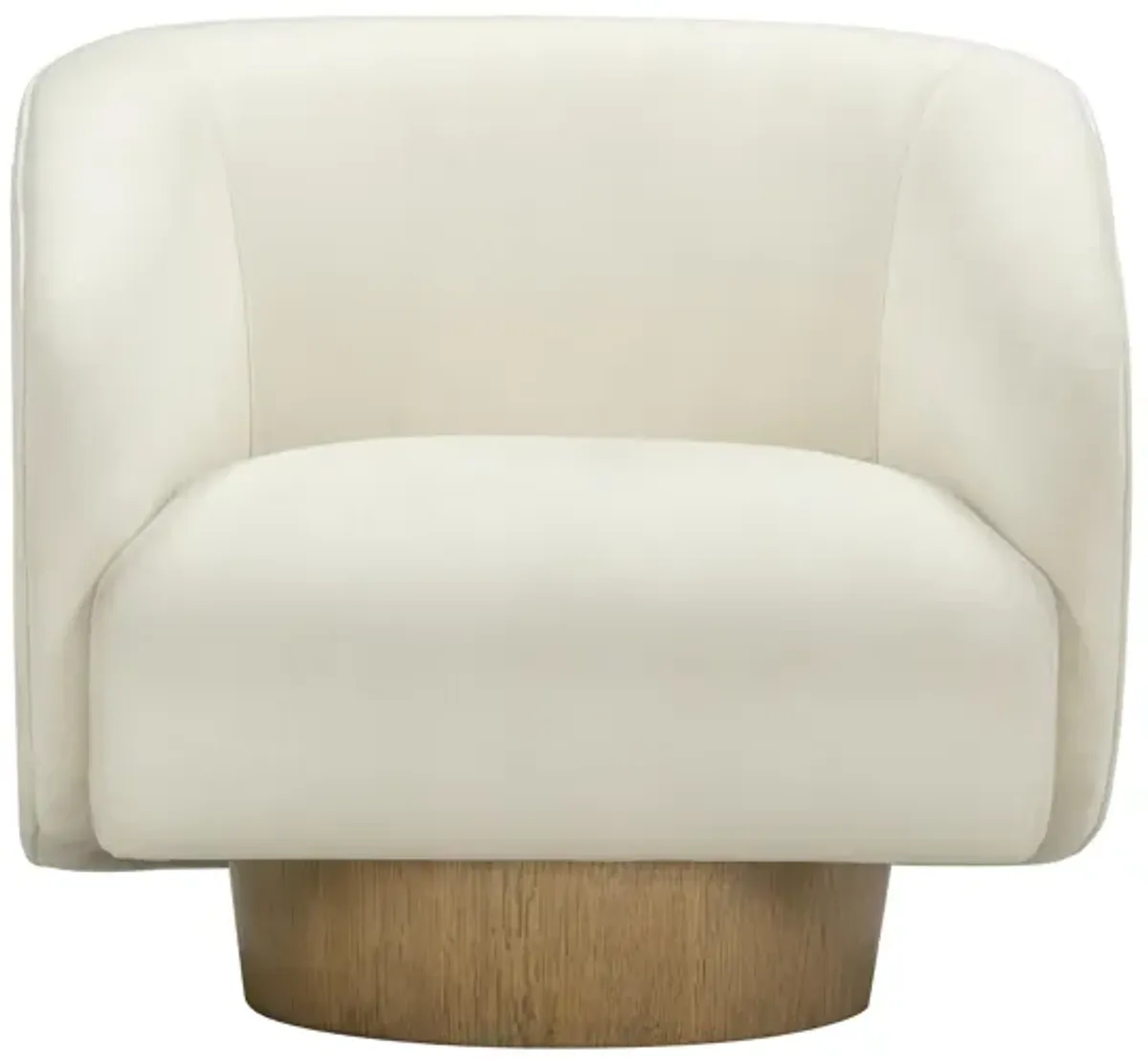 Presley Cream Velvet Swivel Accent Chair