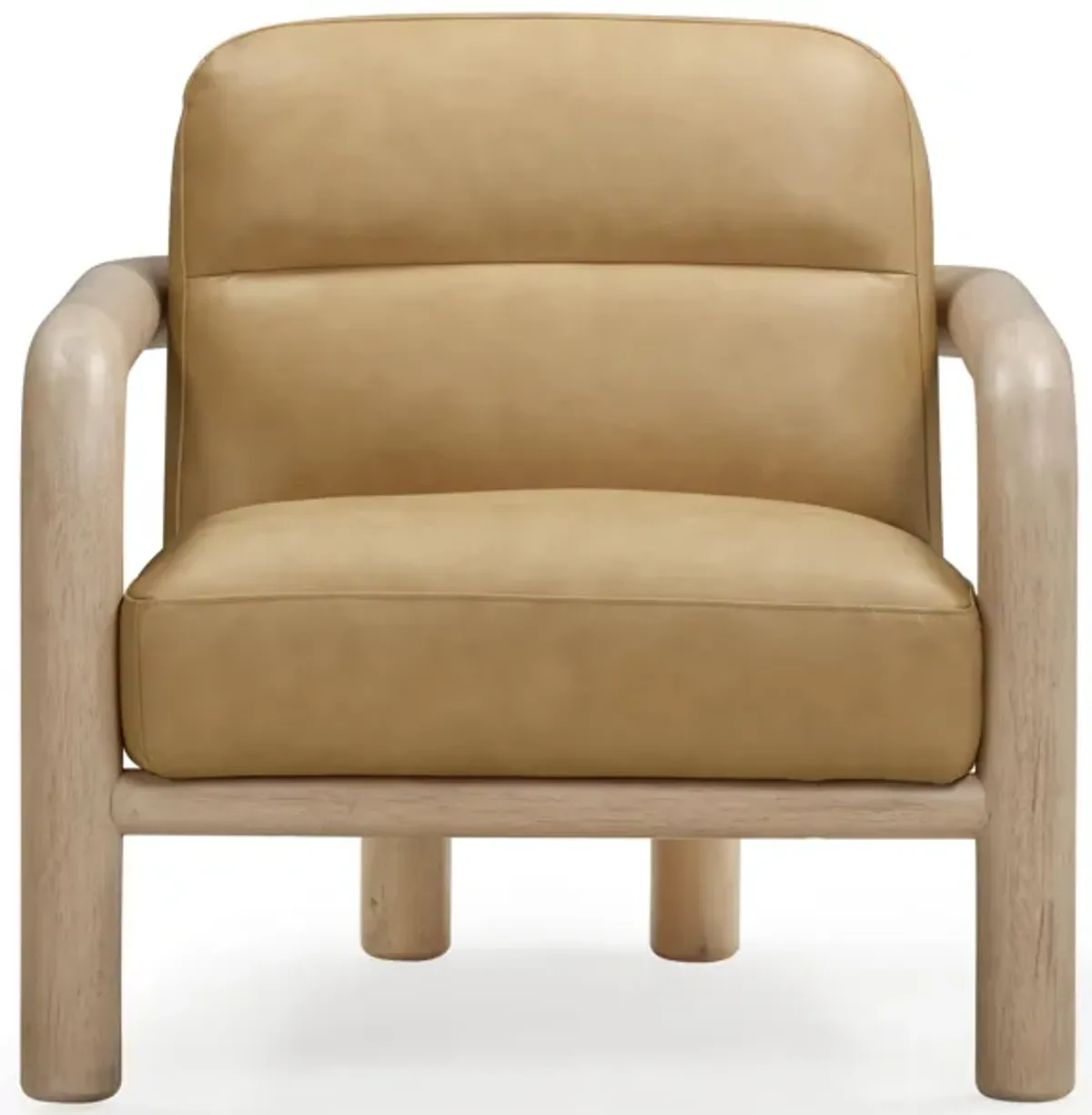 Bekah Tan Genuine Leather Accent Chair