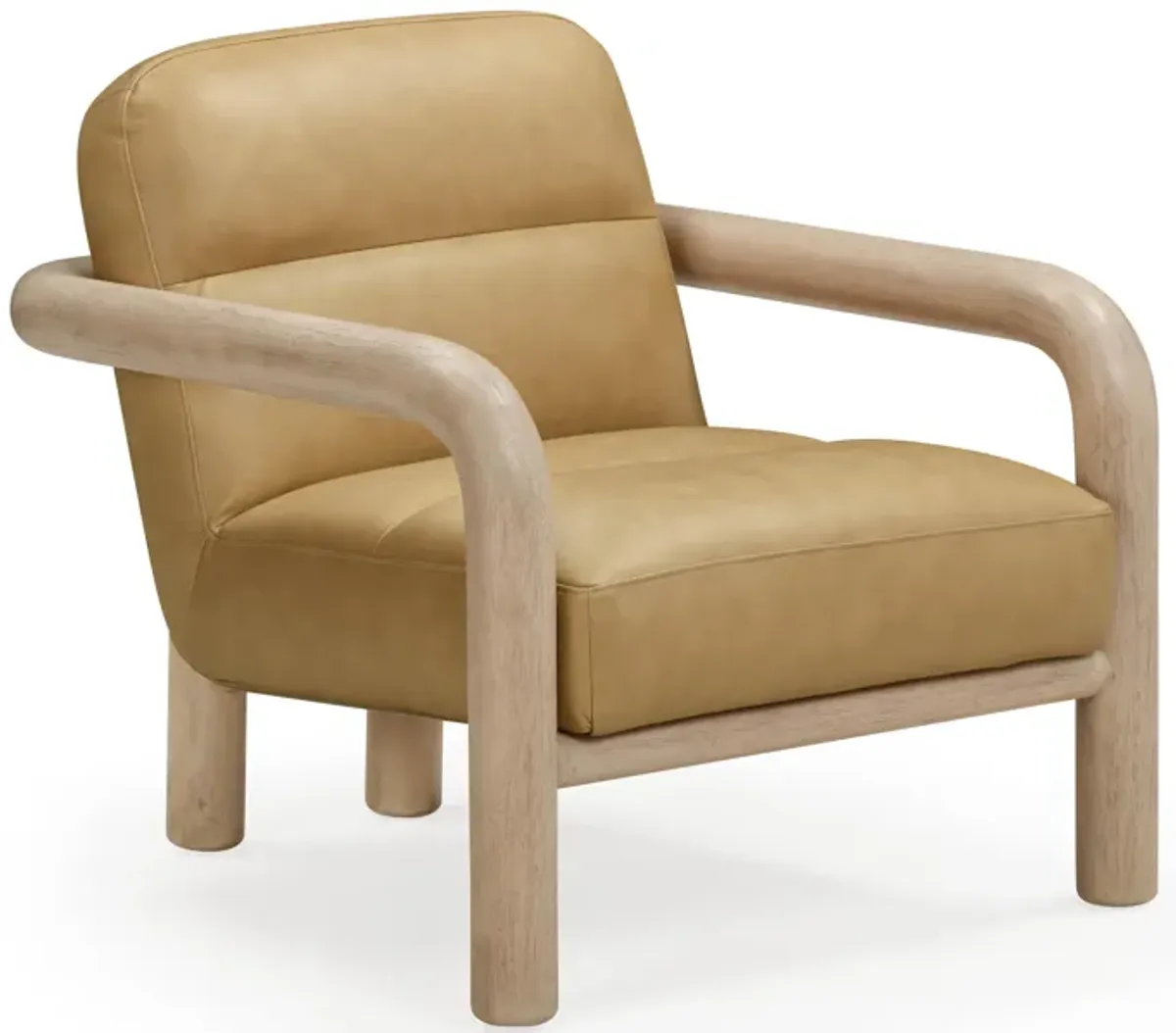 Bekah Tan Genuine Leather Accent Chair