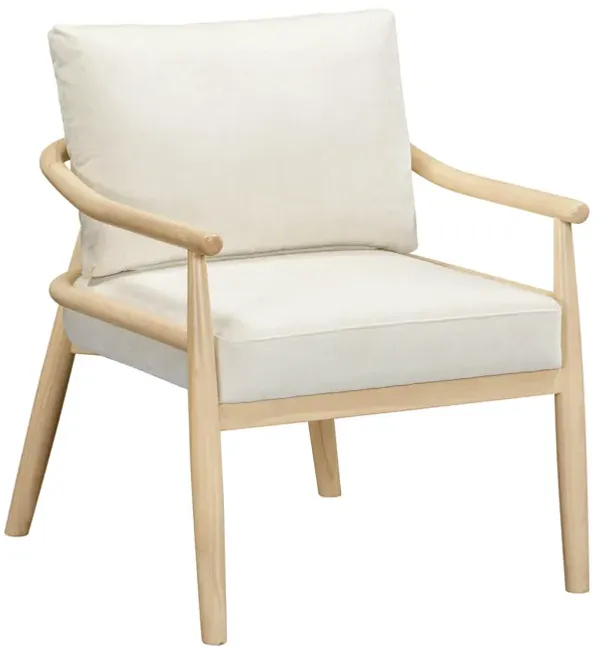 Dixie Cream Chenille Velvet Accent Chair