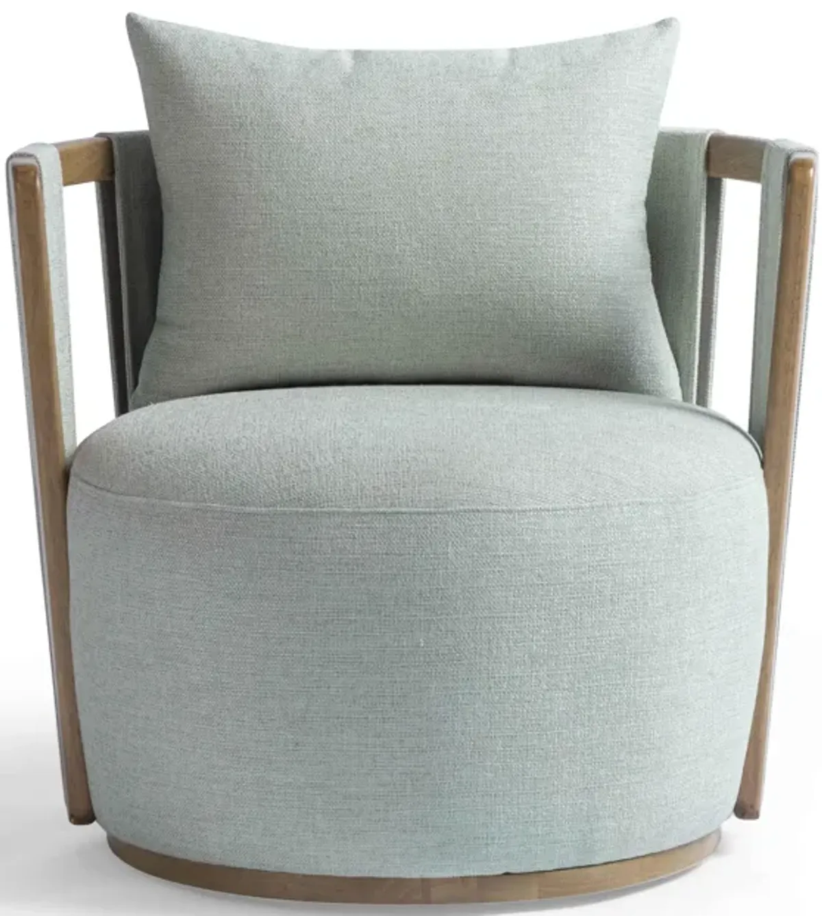 Paolo Mint Green Textured Weave Swivel Chair