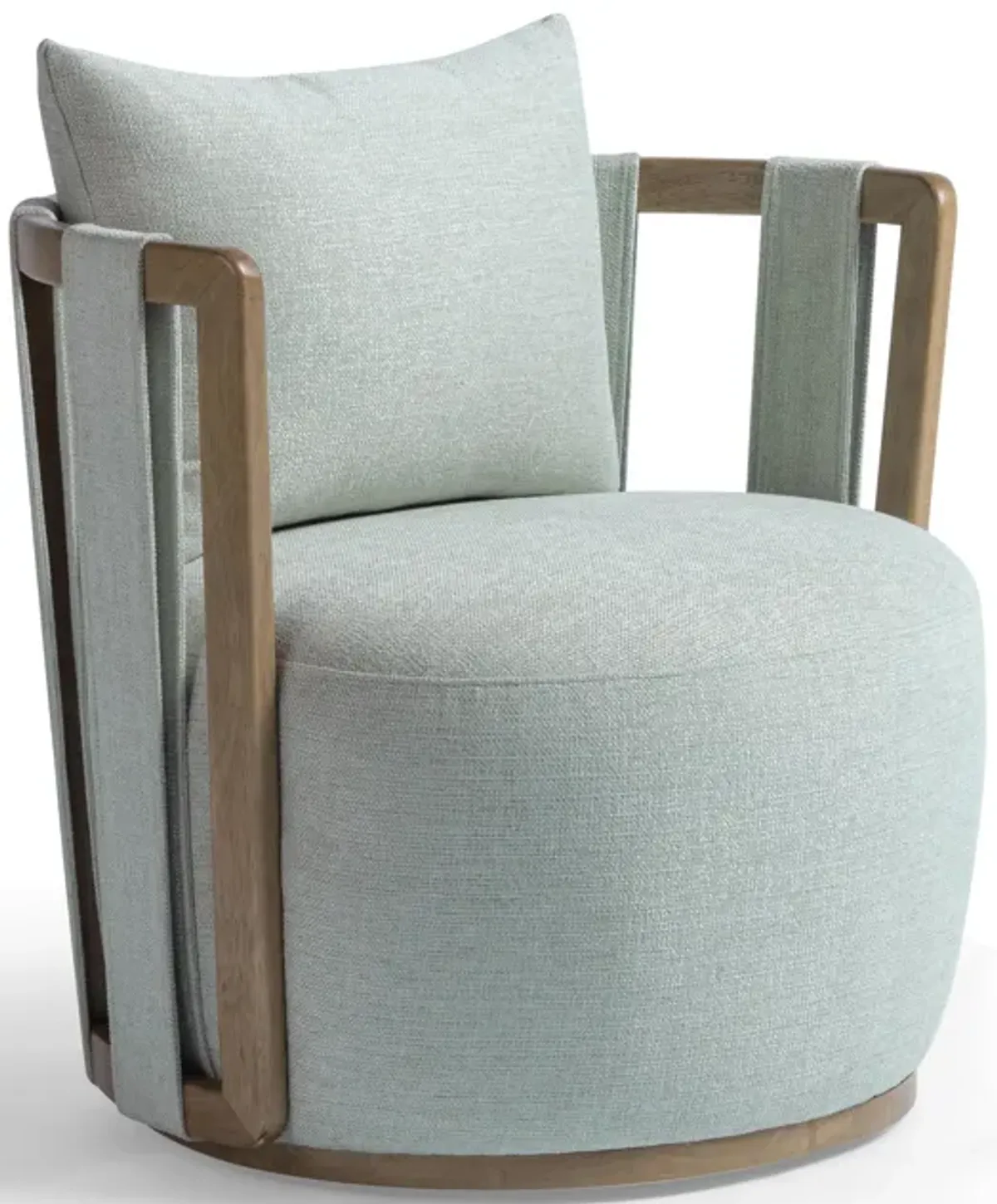 Paolo Mint Green Textured Weave Swivel Chair