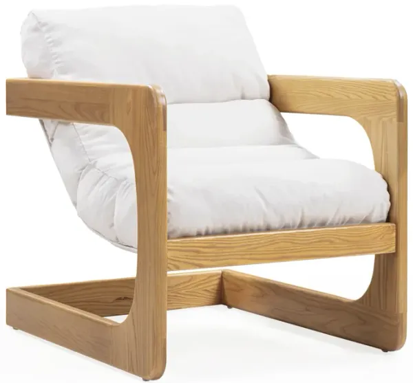 Palma Cream Upcycled Fabric Accent Chair