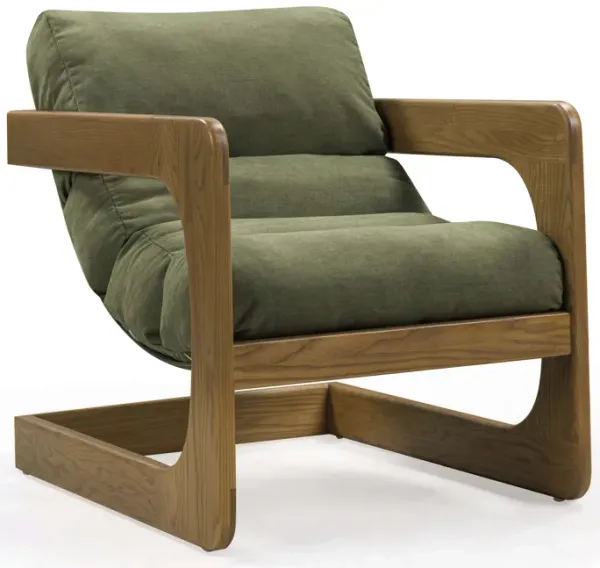 Palma Green Upcycled Fabric Accent Chair