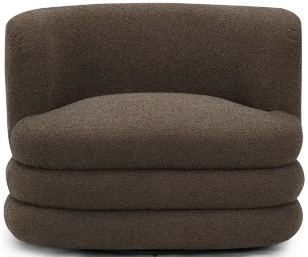 Astor Brown Boucle Swivel Hotel Lounge Chair