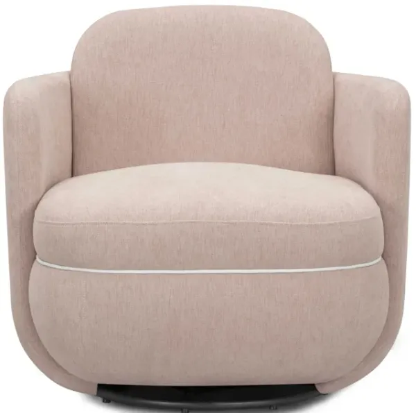 Wolfie Light Pink Chenille Swivel Chair