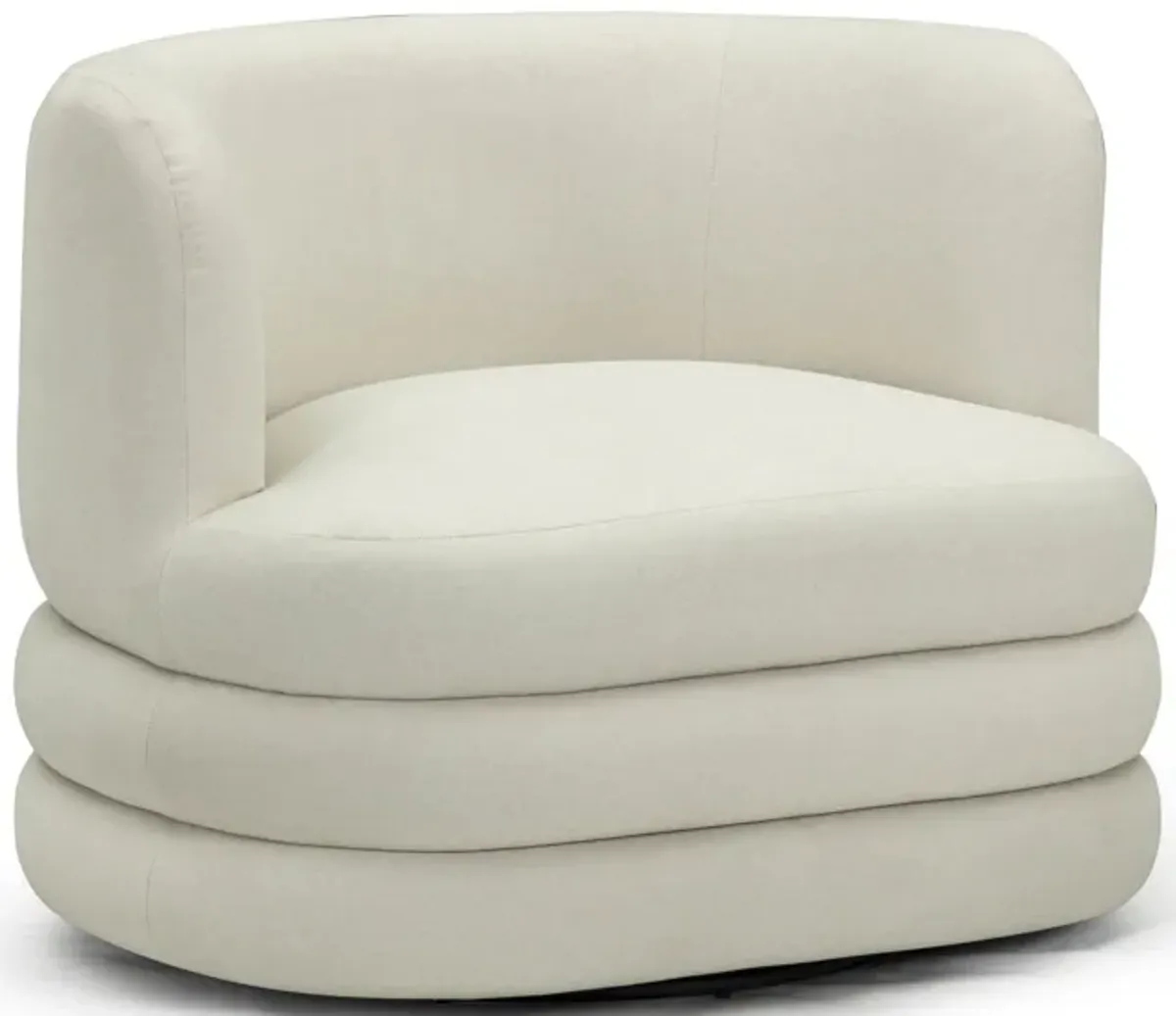 Astor Cream Faux Mohair Swivel Hotel Lounge Chair