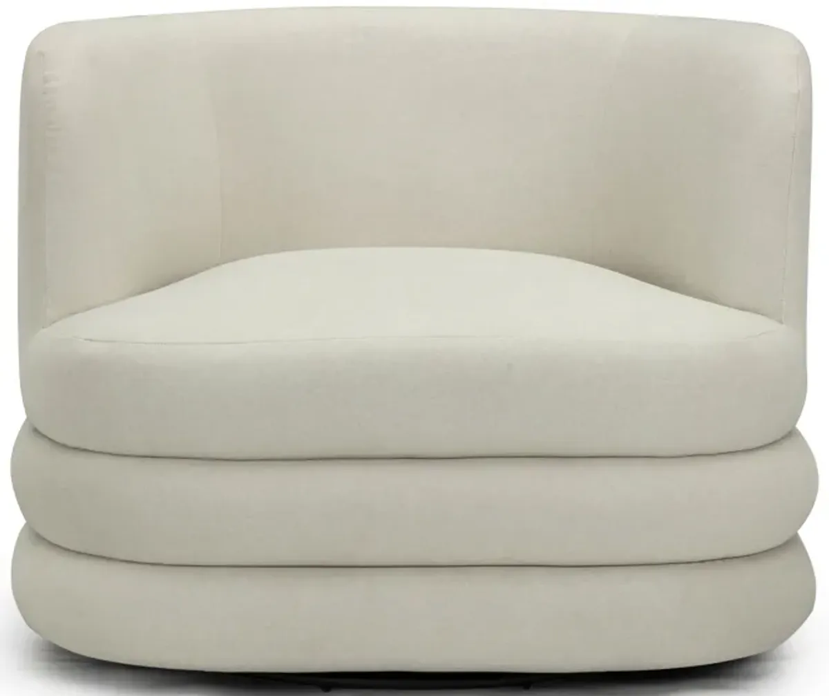 Astor Cream Faux Mohair Swivel Hotel Lounge Chair