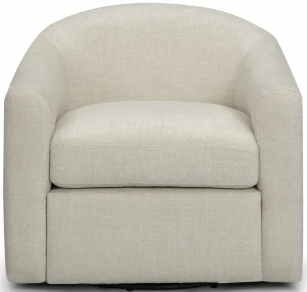 Thao Cream Basketweave Swivel Chair