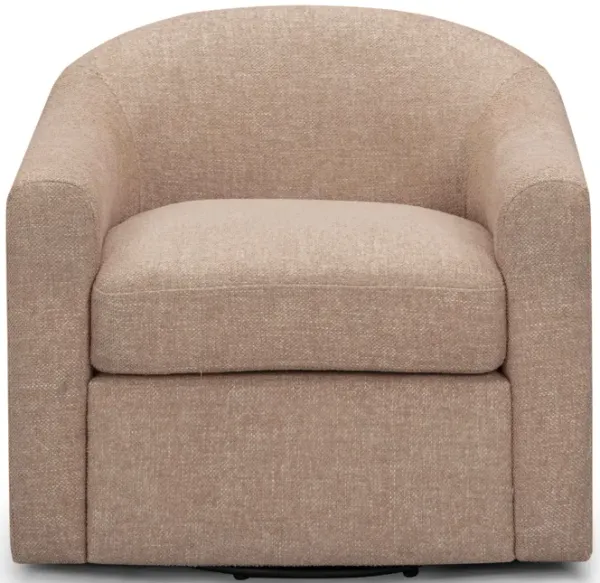 Thao Blush Basketweave Swivel Chair