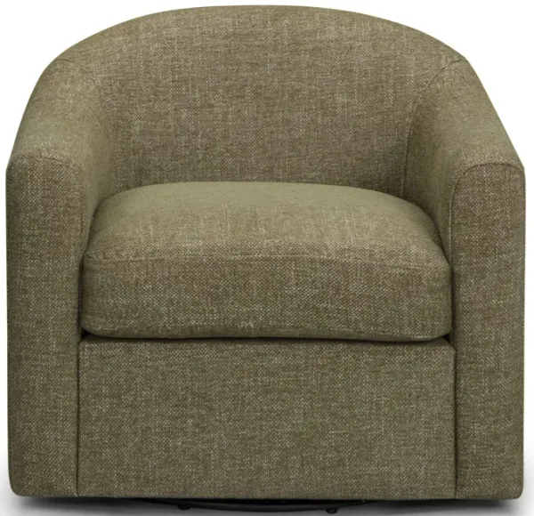 Thao Green Basketweave Swivel Chair