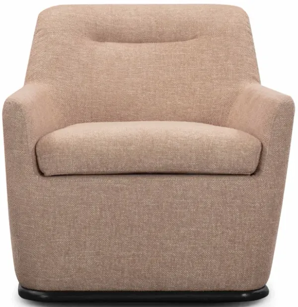 Mado Peach Textured Fabric Swivel Accent Chair