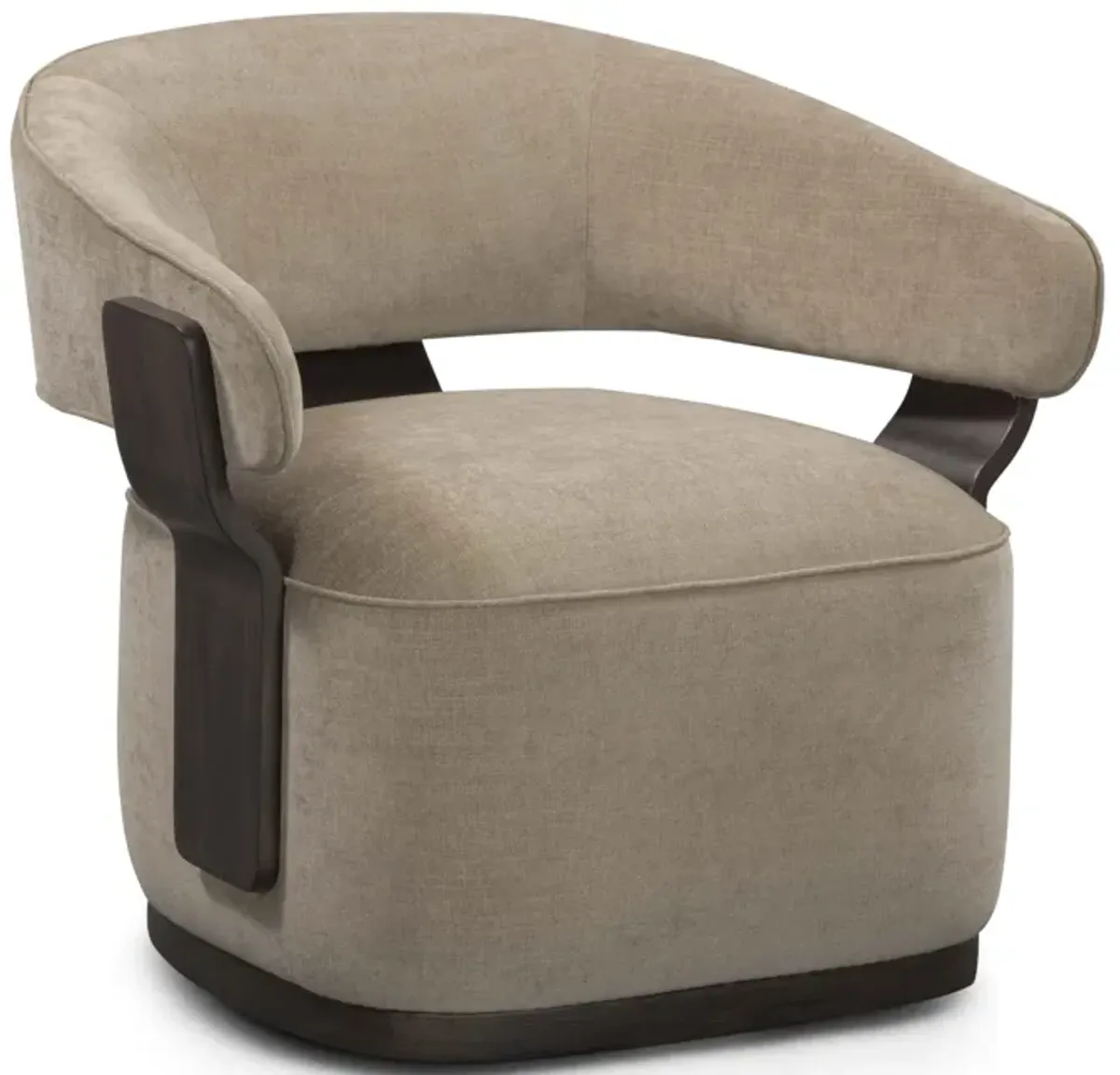 Madison Linen Chenille Swivel Accent Chair in Stone