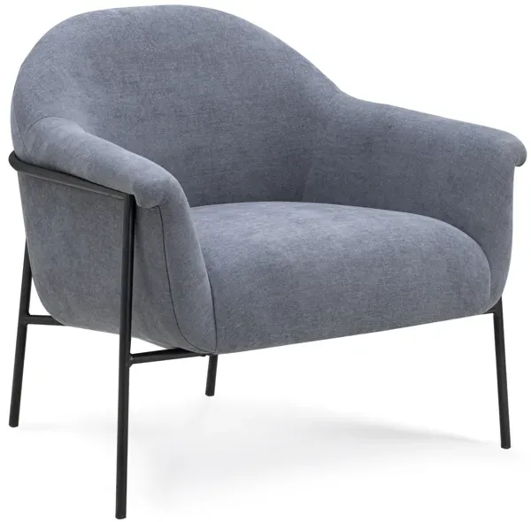 Lua Blue Chenille Accent Chair