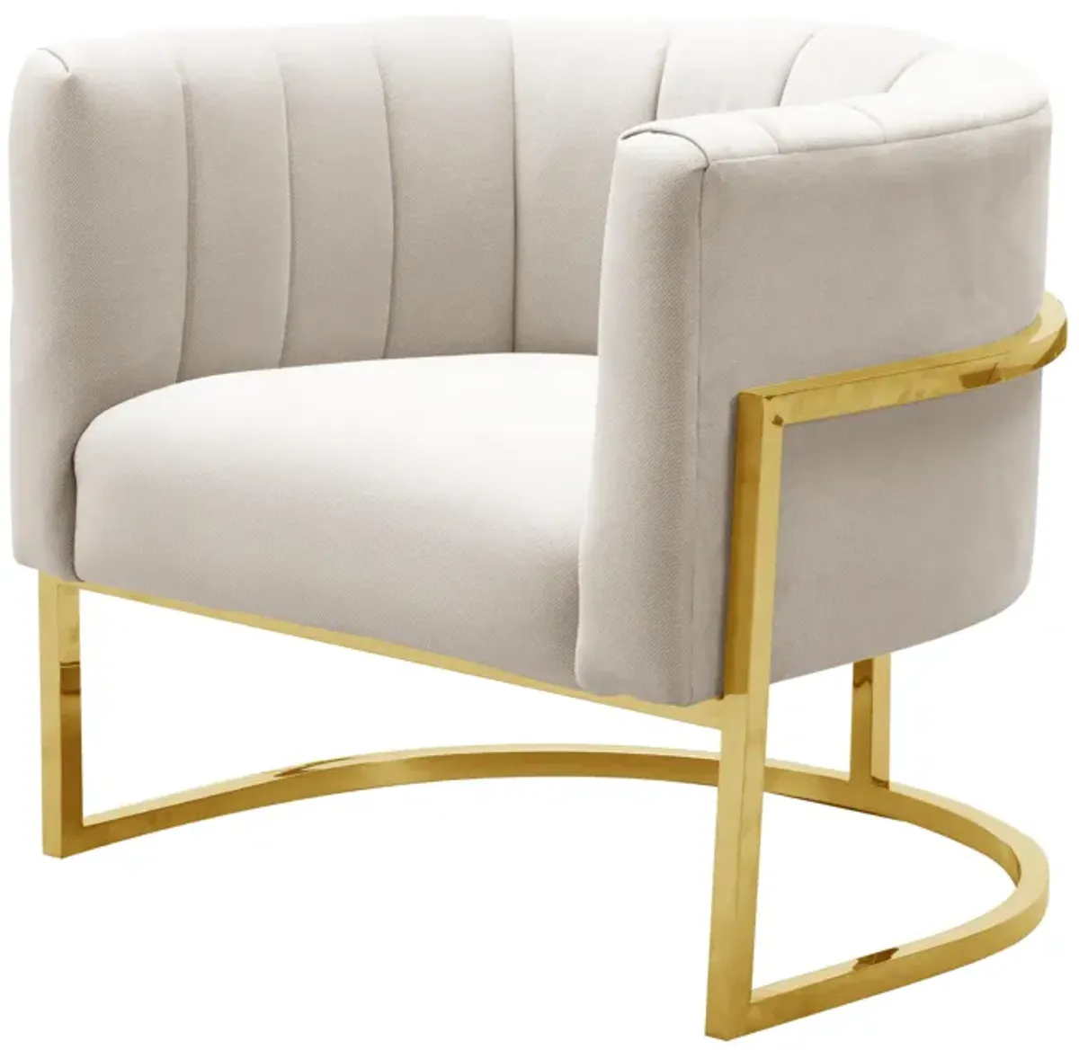 Magnolia Spotted Cream Chair with Gold