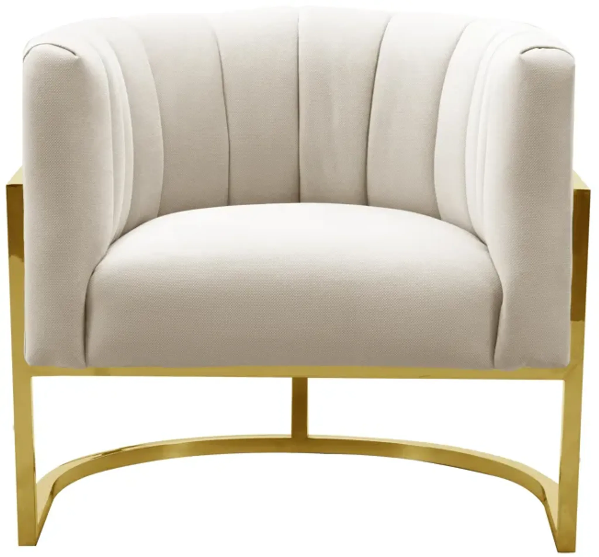 Magnolia Spotted Cream Performance Velvet Accent Chair | Furniture.com