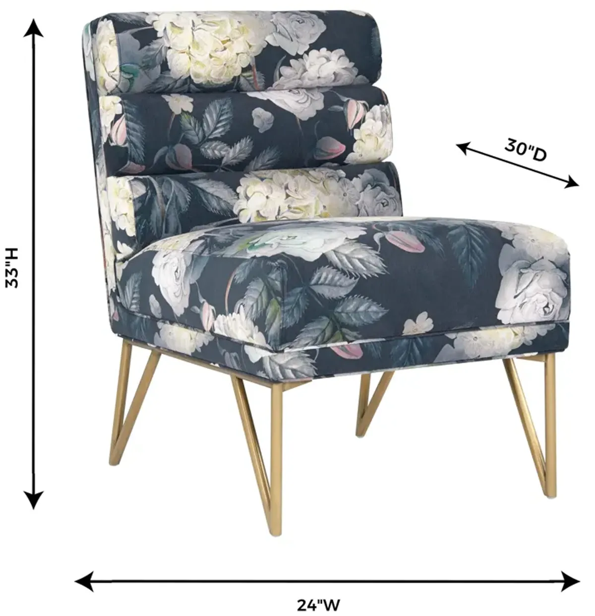 Kelly Floral Velvet Chair