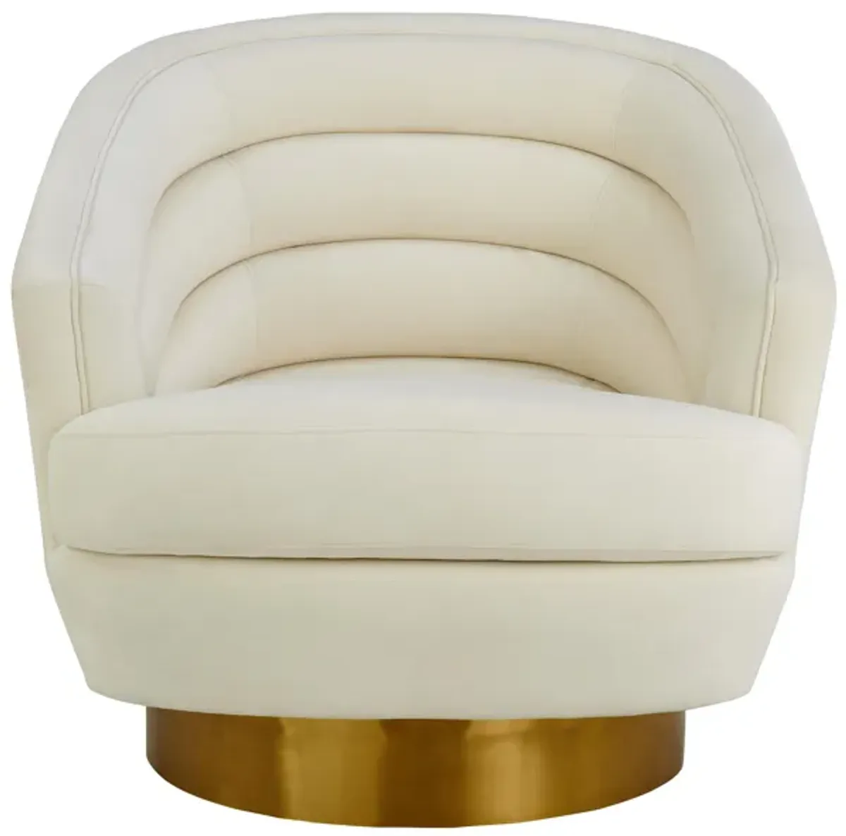 Canyon Cream Velvet Swivel Chair