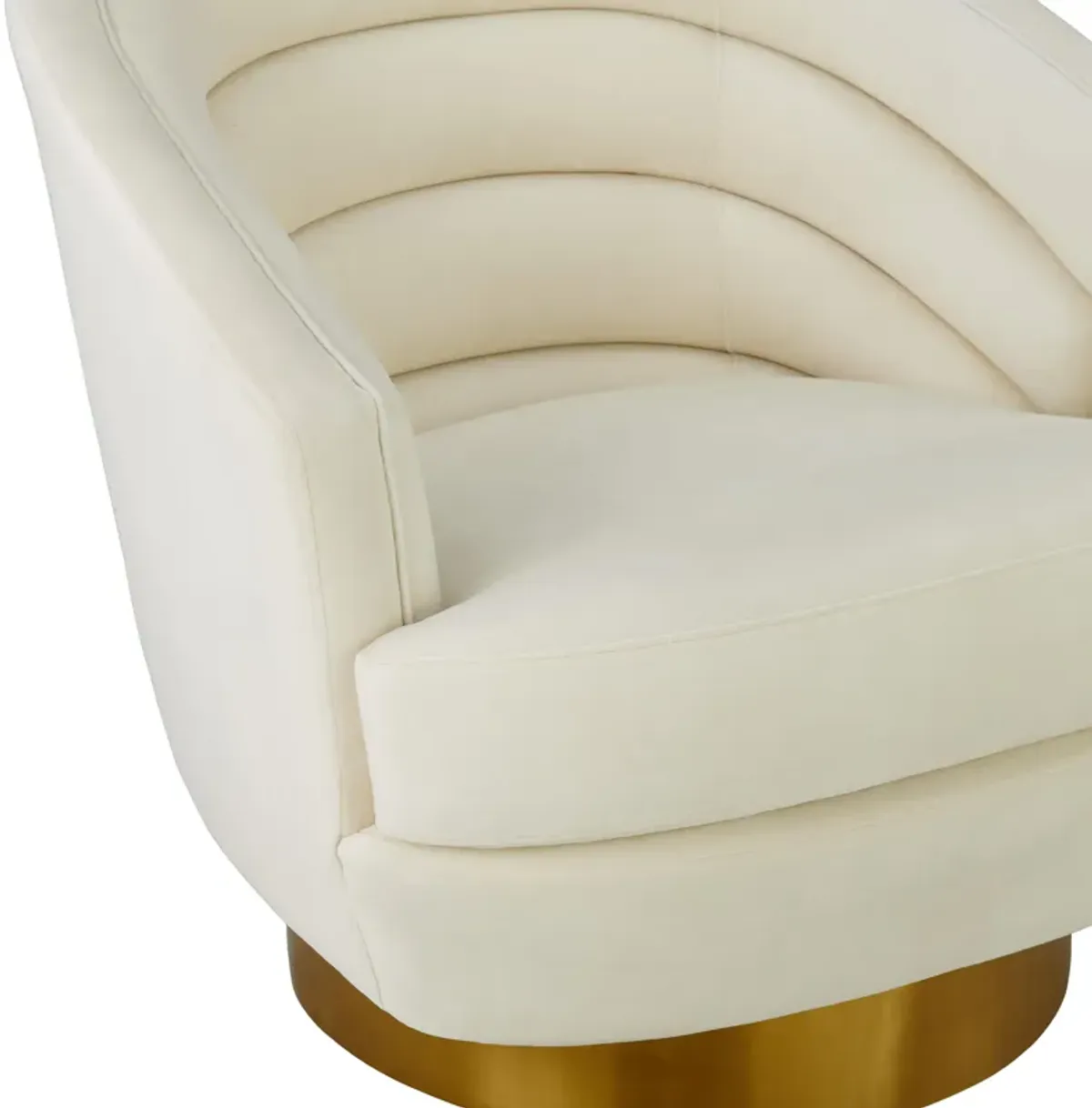 Canyon Cream Velvet Swivel Chair