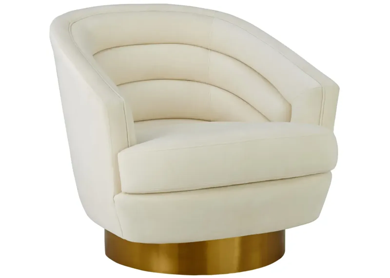 Canyon Cream Velvet Swivel Chair