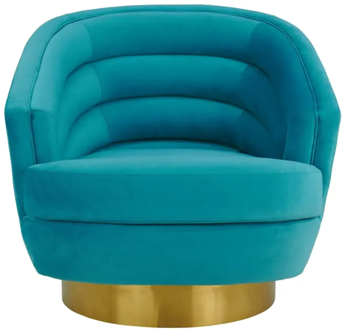 Canyon Blue Velvet Swivel Chair