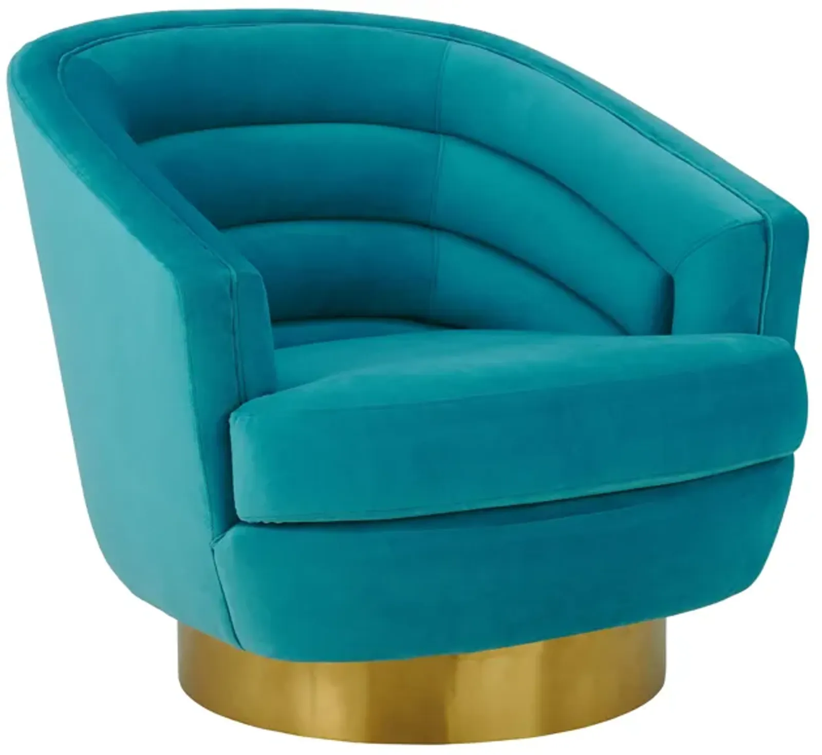 Canyon Blue Velvet Swivel Chair