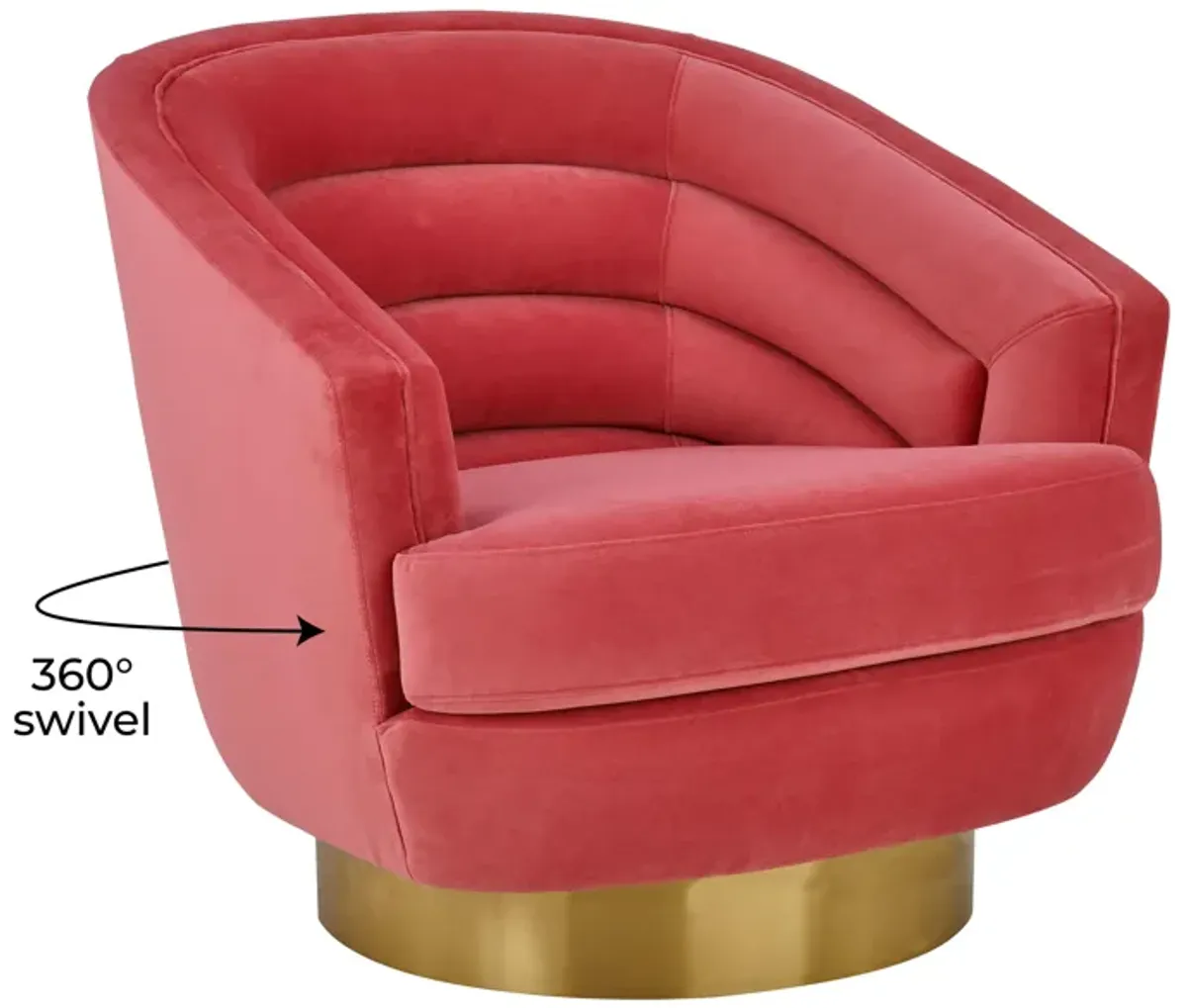 Canyon Hot Pink Velvet Swivel Chair