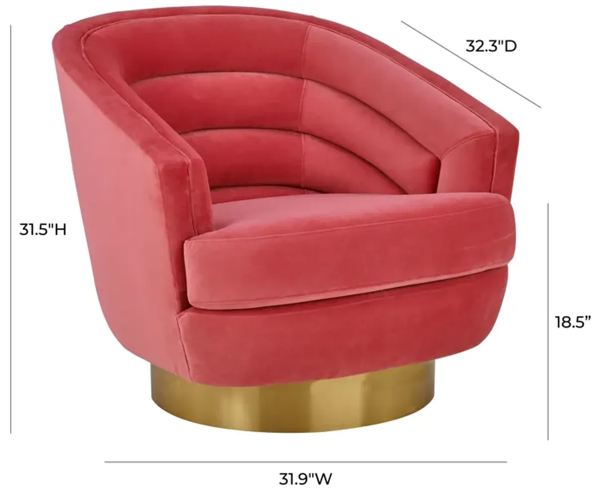 Canyon Hot Pink Velvet Swivel Chair