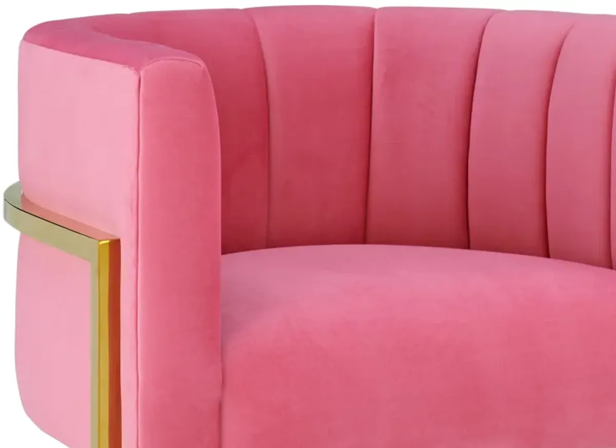 Magnolia Rose Pink Velvet Chair