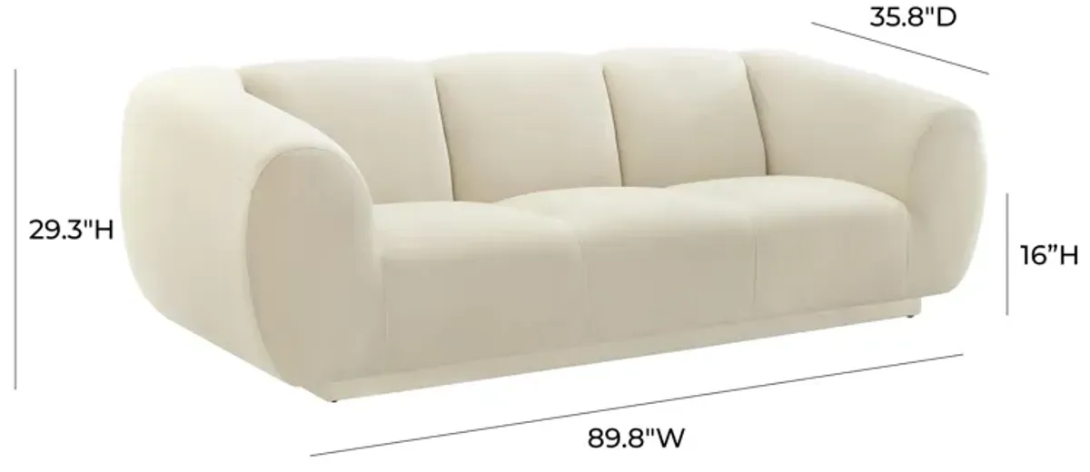 Emmet Cream Velvet Sofa