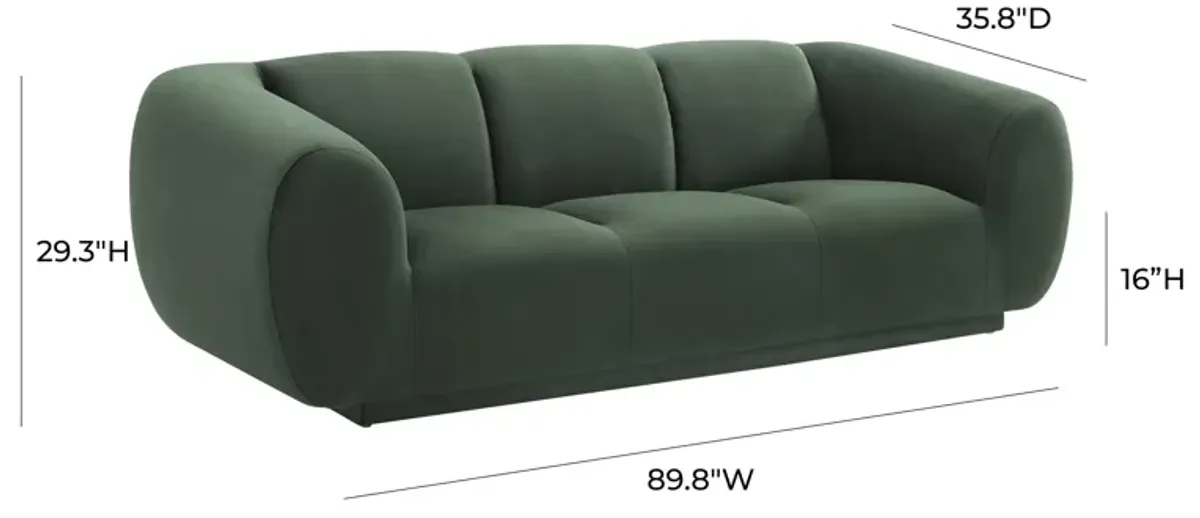 Emmet Forest Green Velvet Sofa