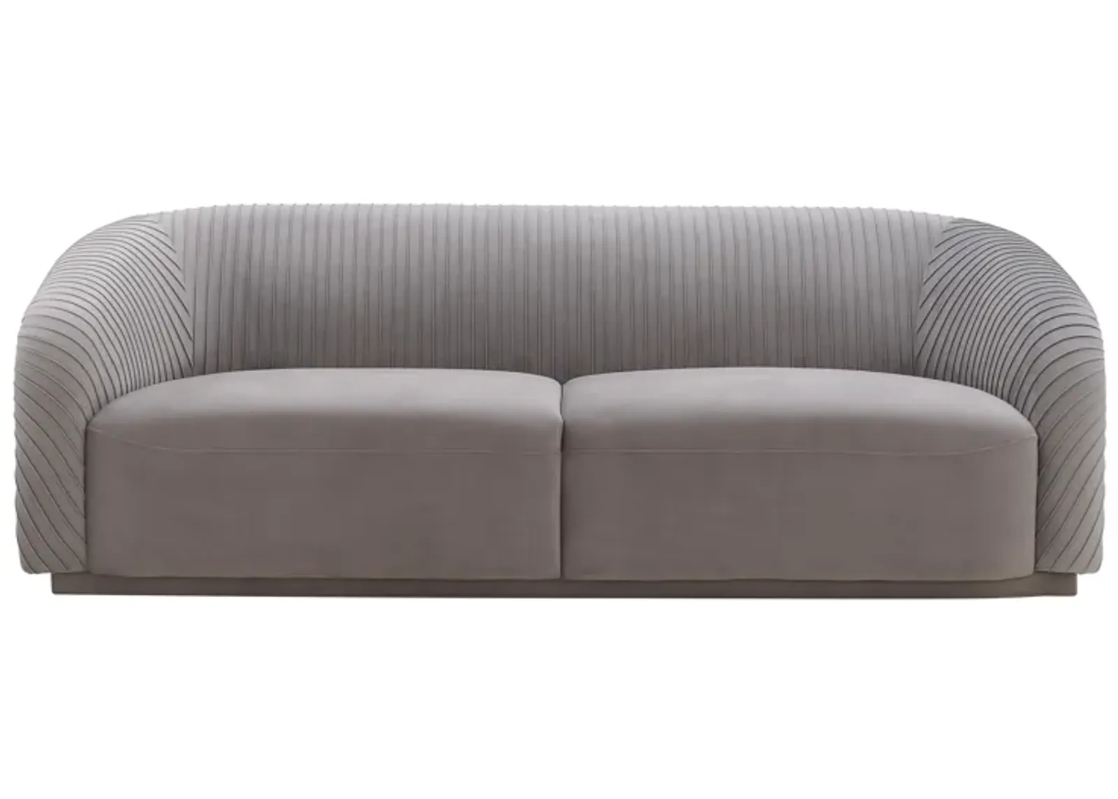 Yara Pleated Grey Velvet Sofa