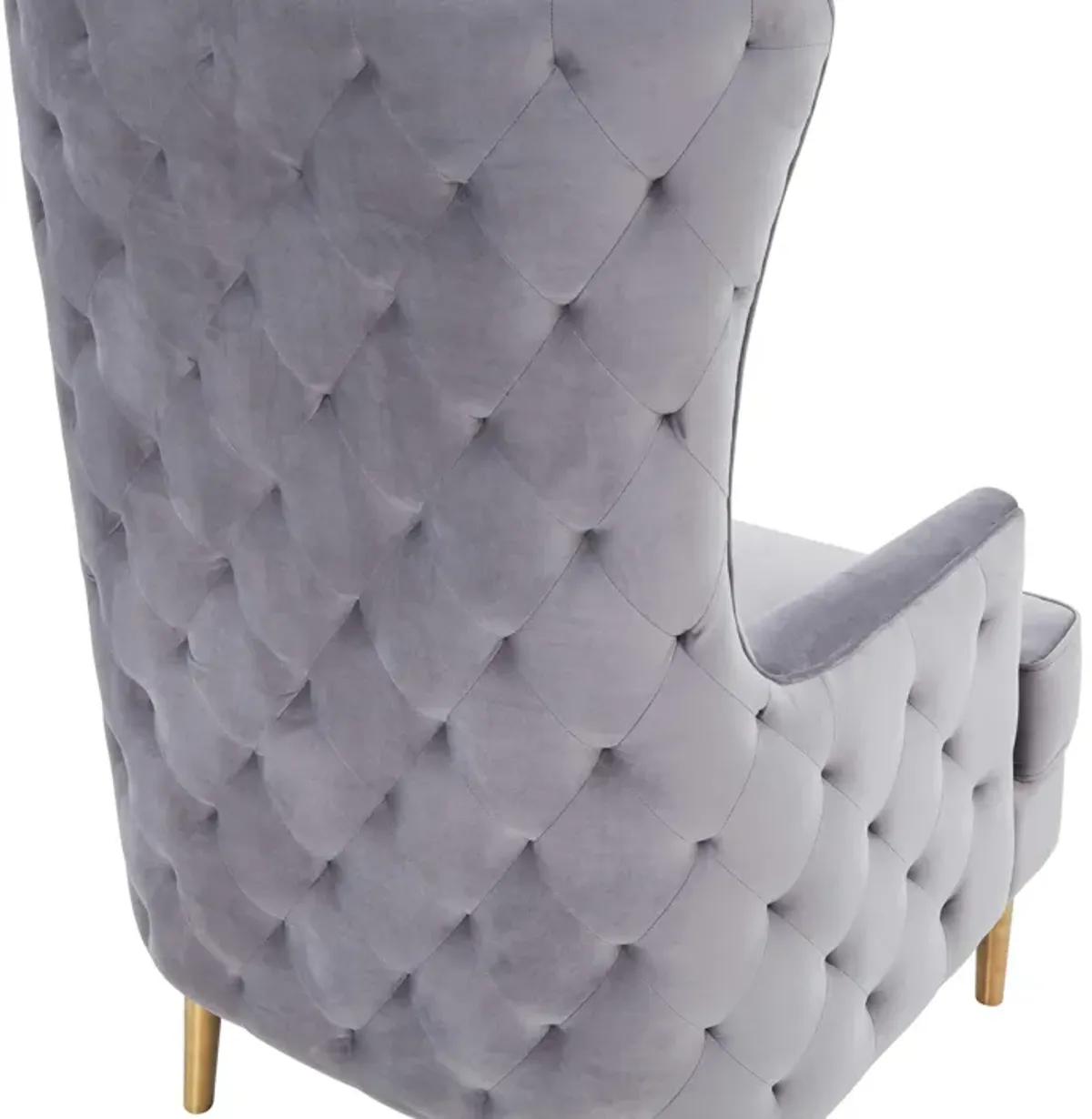 Alina Grey Tall Tufted Back Chair