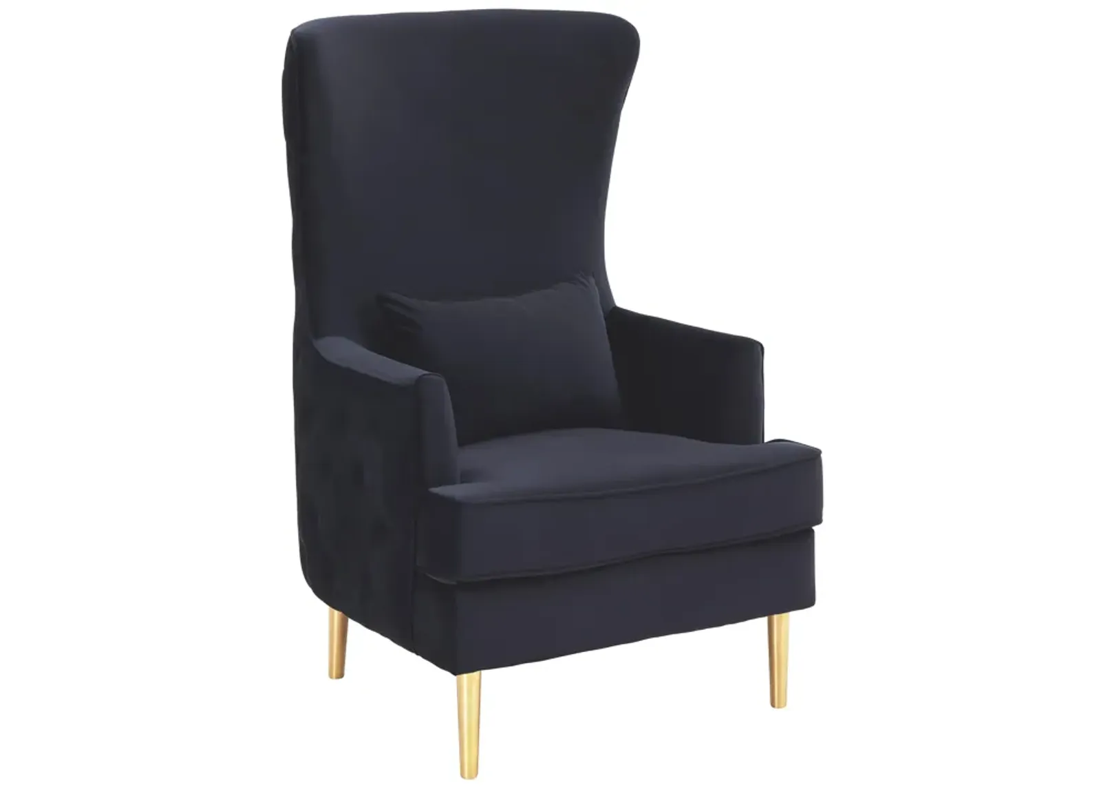 Alina Black Tall Tufted Back Chair