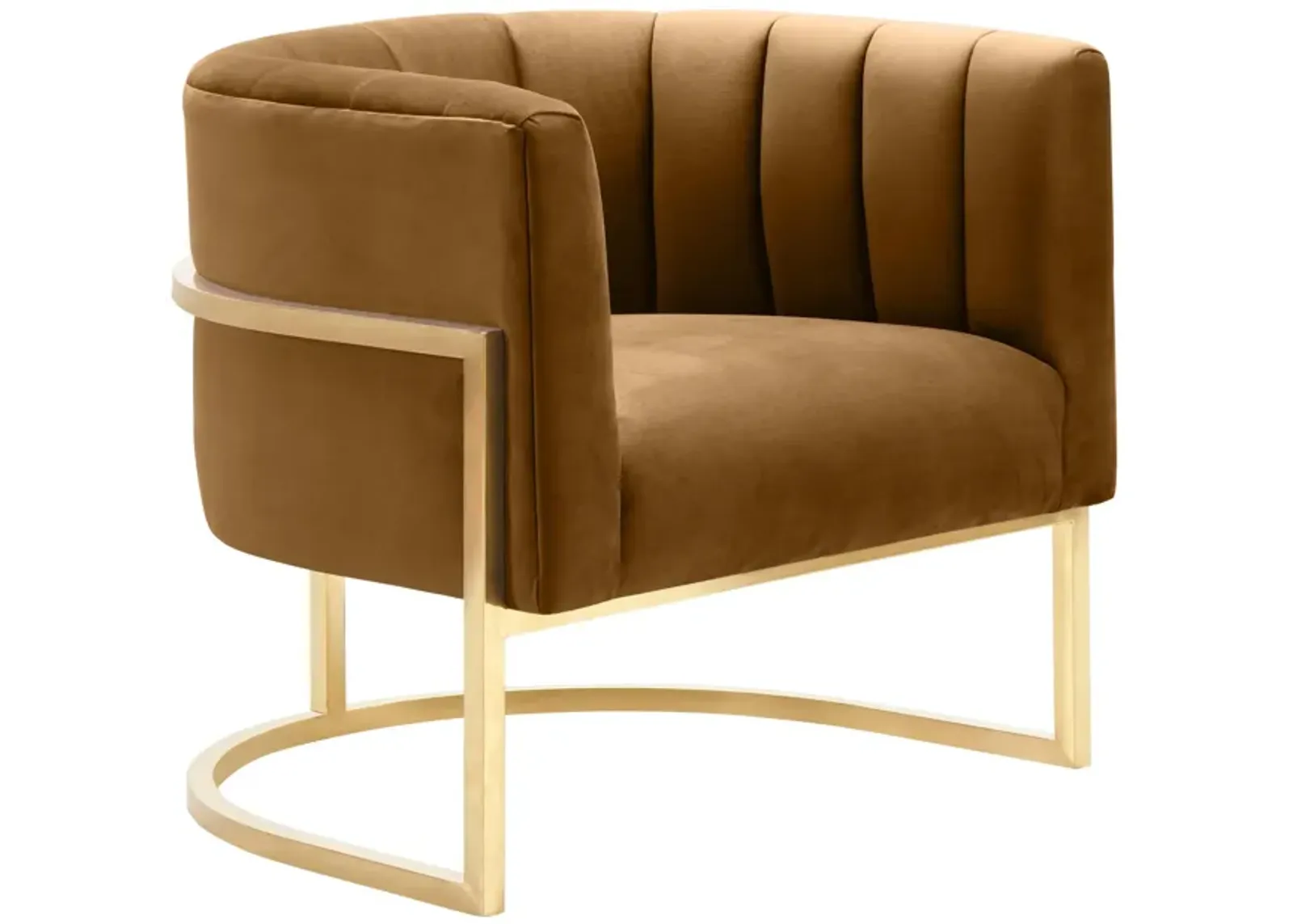 Magnolia Cognac Velvet Chair