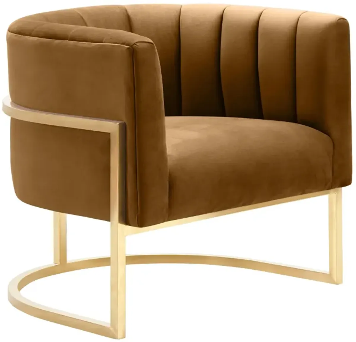 Magnolia Cognac Velvet Chair