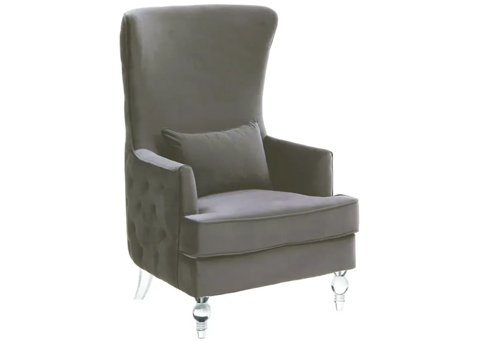 Aubree Tall Chair with Acrylic Legs - Grey