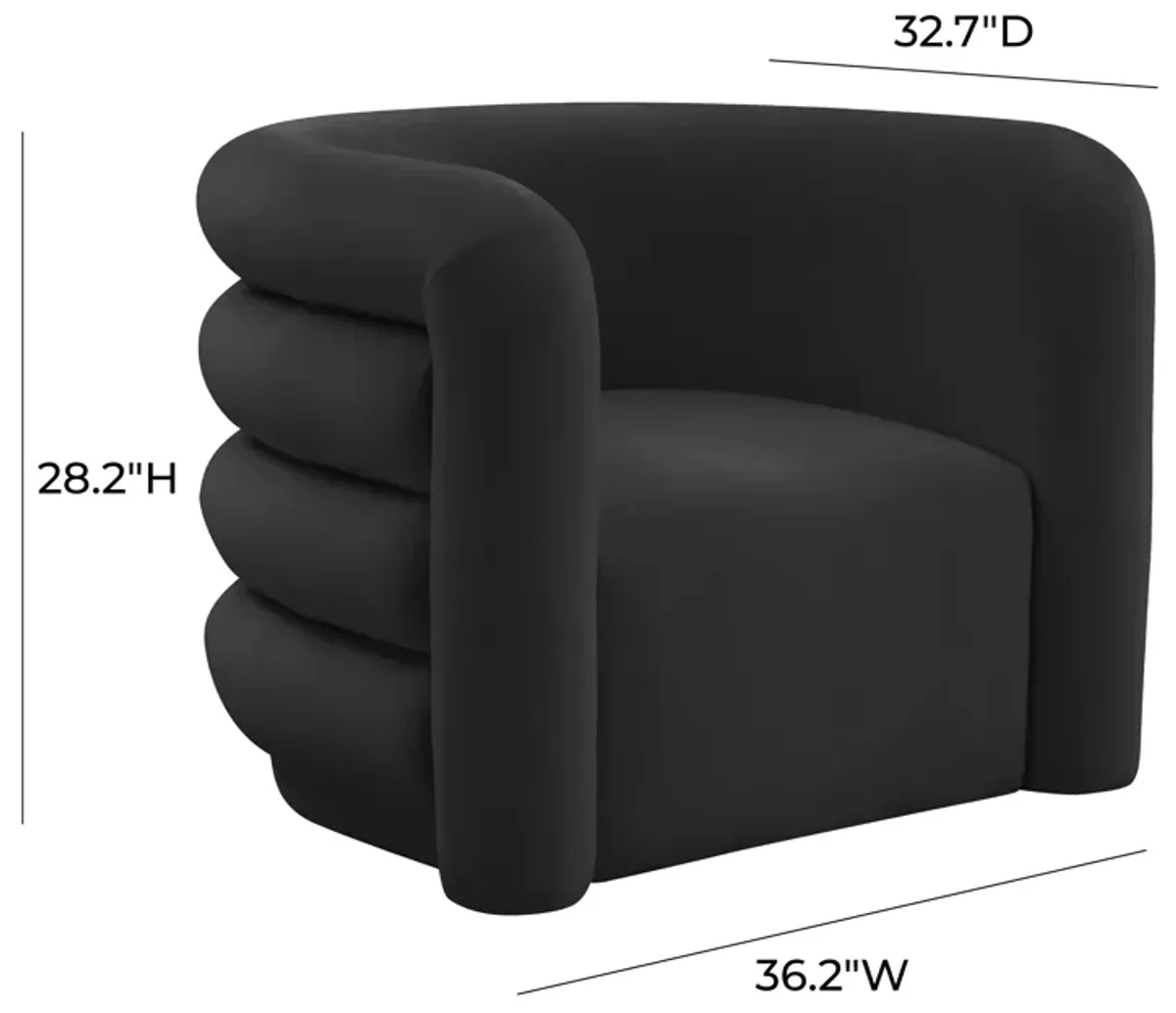 Curves Black Velvet Lounge Chair