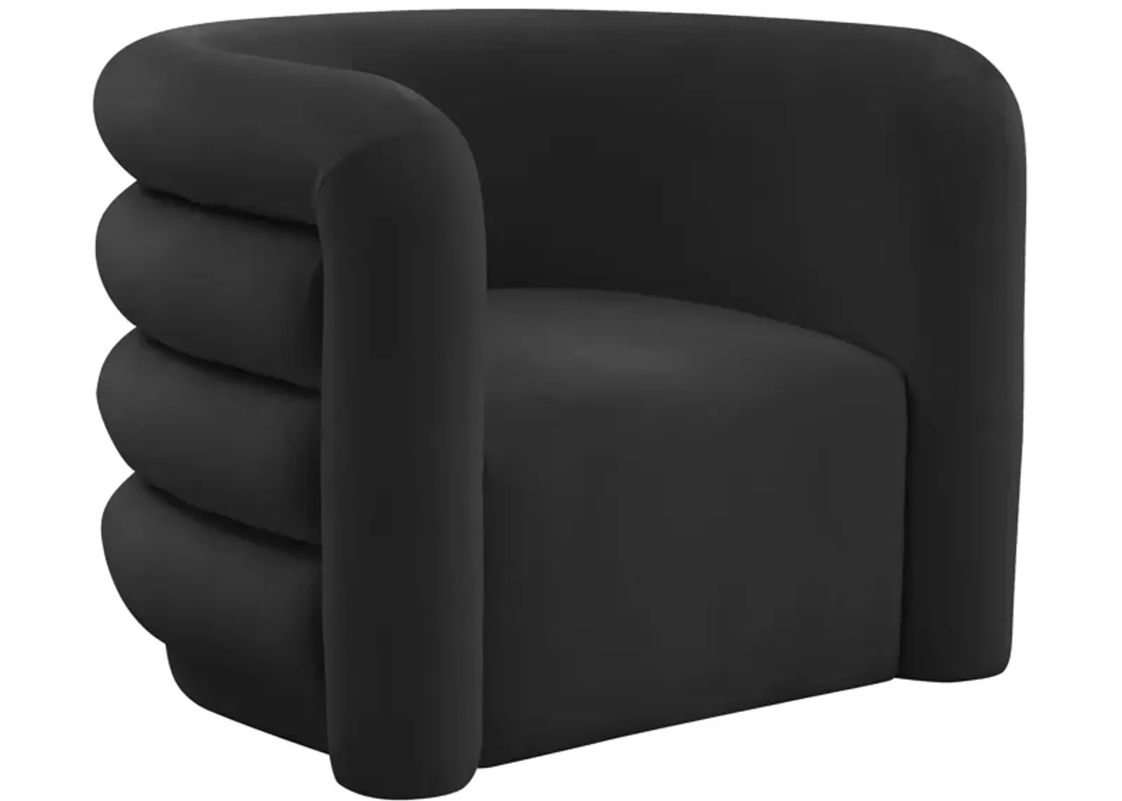 Curves Black Velvet Lounge Chair