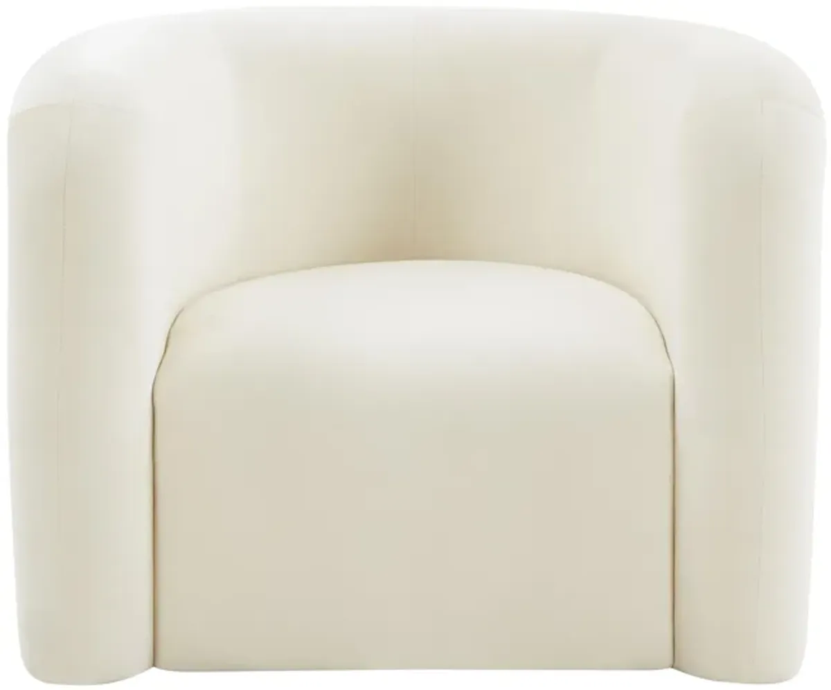 Curves Cream Velvet Lounge Chair